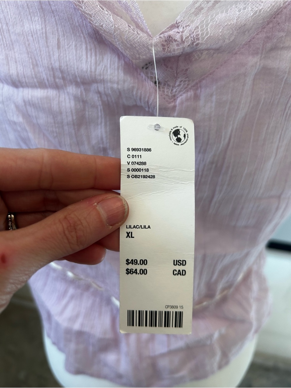 Kimchi Blue Light Mauve V-Neck Ruffle Peplum Top - Picture 3 of 4